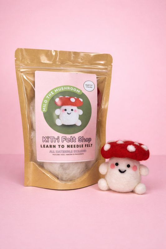 Beginner Needle Felting Kit – Milo the Mushroom