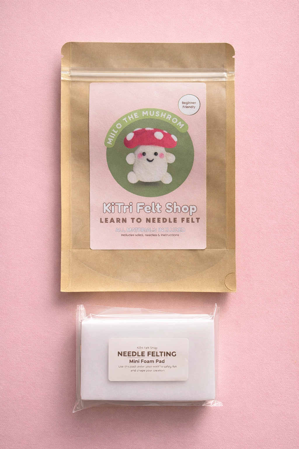 Beginner Needle Felting Kit – Milo the Mushroom