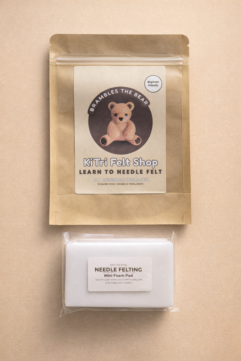 Beginner Needle Felting Kit – Brambles the Bear
