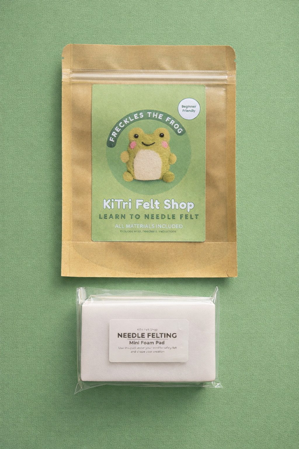 Beginner Needle Felting Kit – Freckles the Frog