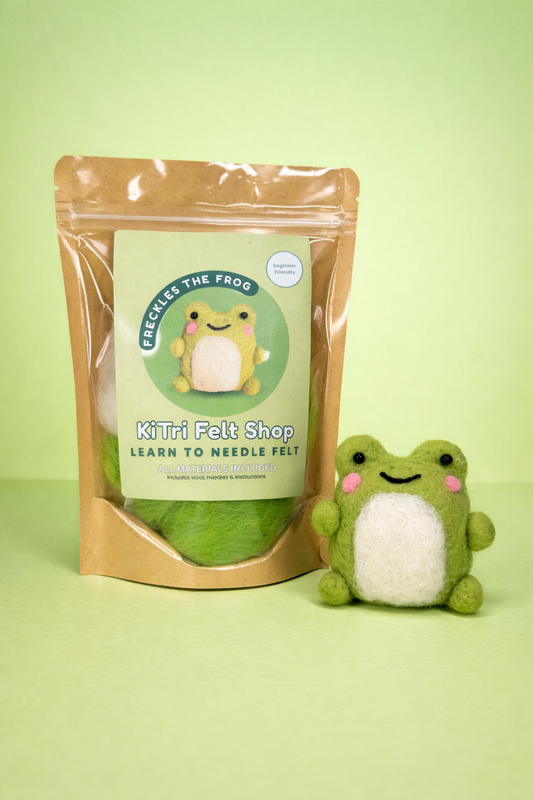 Beginner Needle Felting Kit – Freckles the Frog